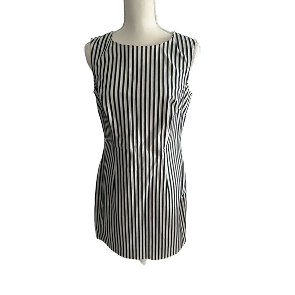 ST JOHN COLLECTION Striped Vintage Crewneck Dress Size 8 - Picture 2 of 8
